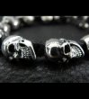 Photo4: Half size 10 skulls braid leather bracelet (4)