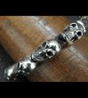 Photo15: Half size 10 skulls braid leather bracelet (15)