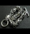 Photo3: Stud Bolo Neck Old Bulldog With 7-Skull Links Bracelet (3)