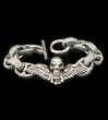 Photo1: Wing Skull With Chiseled H.W.O & Chiseled Anchor Links Bracelet (1)