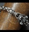 Photo17: Quarter Sculpted Oval ID With 2Skulls & Small Oval Links Bracelet (17)