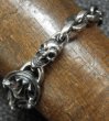 Photo15: Quarter Sculpted Oval ID With 2Skulls & Small Oval Links Bracelet (15)