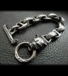 Photo4: Bulldog With Textured H.W.O & Smooth Anchor Links Bracelet (4)