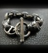 Photo5: Bulldog With Textured H.W.O & Smooth Anchor Links Bracelet (5)