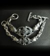 Photo16: Half Sculpted Oval With 2 Old Bulldog & Smooth H.W.O, Anchor Chain Bracelet (16)