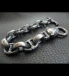 Photo4: Bulldog With Textured Anchor Links & Smooth H.W.O Bracelet (4)