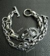 Photo12: Quarter Sculpted Oval With All H.W.O & Anchor Chain Links Bracelet (12)