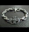 Photo3: Quarter Sculpted Oval With All H.W.O & Anchor Chain Links Bracelet (3)