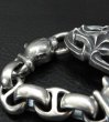 Photo6: Sculpted Oval With 2medium Long Neck Panthers & Smooth H.W.O Anchor Links Bracelet (6)