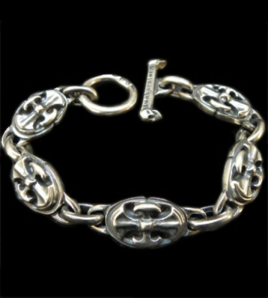 Photo1: All Battle-Ax Oval Links Bracelet (1)