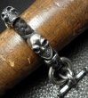 Photo19: 18k Gold Single Skull In All Skull Links Braid Leather Bracelet (19)