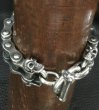 Photo11: Heavy Wide Small Bike Chain With 4Skulls D-Loop Bracelet (11)