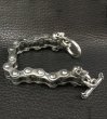 Photo12: Heavy Wide Small Bike Chain With 4Skulls D-Loop Bracelet (12)