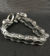 Photo10: Heavy Wide Small Bike Chain With 4Skulls D-Loop Bracelet (10)