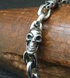 Photo12: Quarter Skull & Half Small Oval Links Bracelet (12)