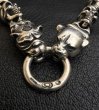 Photo12: Old Bull Dog With Panther & 6 Slant Head Skull Links Bracelet (12)