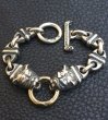 Photo7: 18K Gold O-ring With 2 Bulldogs & 4 Boat Links Bracelet (7)