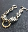 Photo3: 18K Gold O-ring With 2 Bulldogs & 4 Boat Links Bracelet (3)