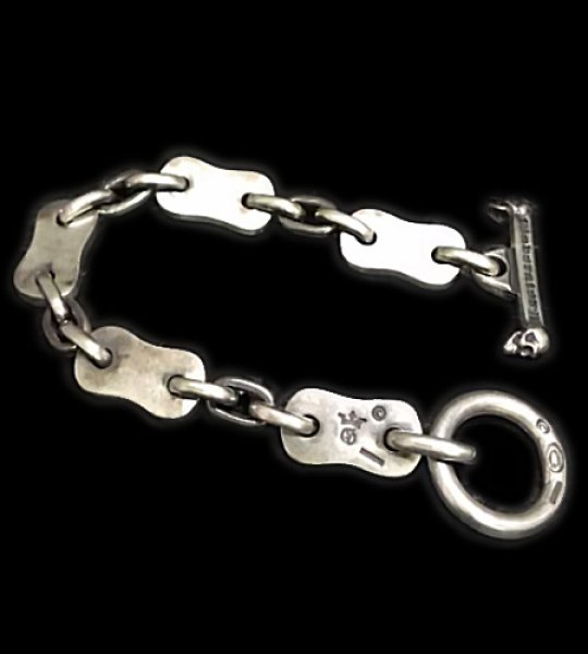 Photo1: Motorcycle Chain Plate Links Bracelet (Medium) (1)