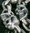 Photo2: Skull & Small Oval Chain Link Master Classic T-bar  Bracelet (2)