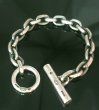 Photo1: Ultimate T-bar With Small Oval Chain Links Bracelet (1)