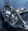 Photo13: Skull On Sculpted Oval With 2 Panthers & H.W.O & Anchor Chain Links Bracelet (13)