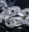 Photo10: Half Small Oval & Chiseled Small Oval Chain Links Bracelet (Platinum Finish) (10)