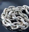 Photo5: Half Small Oval & Chiseled Small Oval Chain Links Bracelet (Platinum Finish) (5)