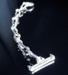 Photo6: Double Skull Long Small Oval Links Bracelet (6)