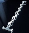 Photo10: Double Skull Long Small Oval Links Bracelet (10)