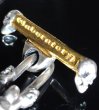 Photo5: Double Skull Long Small Oval Links Pure Gold Wrap T-bar Bracelet (5)