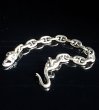 Photo9: Laughing Skull & Snake Tongue With 7.5mm Marine Chain Bracelet (9)