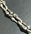 Photo5: 1/16 Double Skull Long Small Oval Links Bracelet (5)