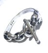 Photo3: Panther Triangle Wire With H.W.O & Smooth Anchor Chain Bangle Bracelet (3)