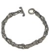 Photo3: 1/32 Double Skull Long Small Oval Links Bracelet (3)