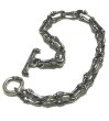 Photo5: 1/32 Double Skull Long Small Oval Links Bracelet (5)