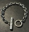 Photo1: Half Ultimate T-bar With Half Small Oval Chain Links Bracelet (1)