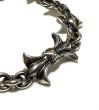 Photo4: Gothic Grooved Flare Links Bracelet (4)
