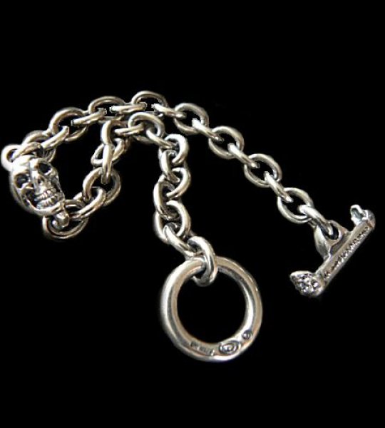 Photo1: Quarter Skull On Half Chain Bracelet (1)