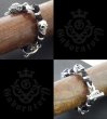 Photo5: Skull On Snake With 2Skull On braid leather bracelet (5)