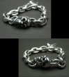 Photo4: Single Skull With Small Oval Chain Links Bracelet (4)