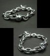 Photo3: Single Skull With Small Oval Chain Links Bracelet (3)