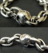 Photo2: Single Slant Head Skull With Small Oval Chain Links Bracelet (2)