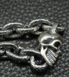 Photo2: Single Skull With Textured Small Oval Chain Links Bracelet (2)