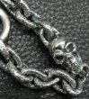 Photo9: Single Skull With Textured Small Oval Chain Links Bracelet (9)