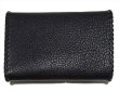 Photo6: Buffalo Leather Coin & Card Case With Zipper (Black) (6)