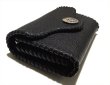 Photo7: Buffalo Leather Coin & Card Case With Zipper (Black) (7)