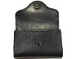 Photo2: Buffalo Leather Coin & Card Case With Zipper (Black) (2)