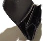 Photo4: Buffalo Leather Coin & Card Case With Zipper (Black) (4)