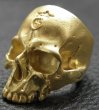 Photo6: 10k Gold Large Skull Without Jaw Ring(Mud Finish) (6)